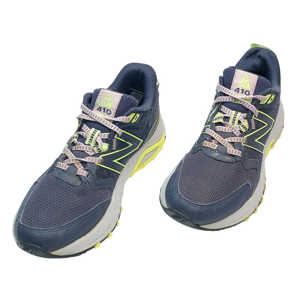 New Balance 410 v7 Womens‎ Trail Running Shoes Navy Blue Lime Green MT410LN7